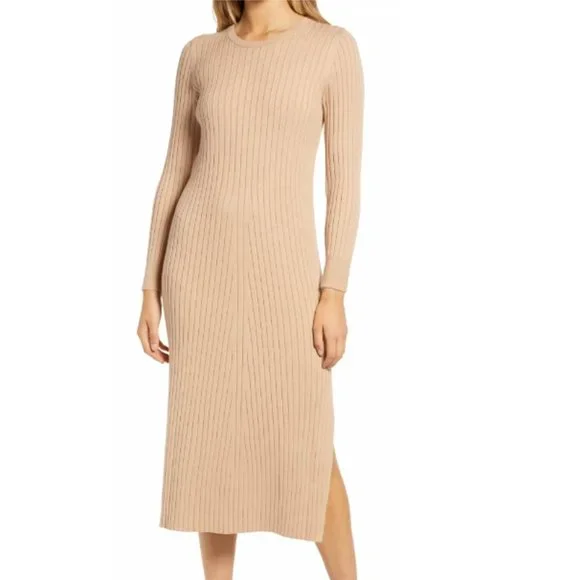 Wayf Dresses Nordstrom Wayf Ribbed Knit Tie Sweater Dress